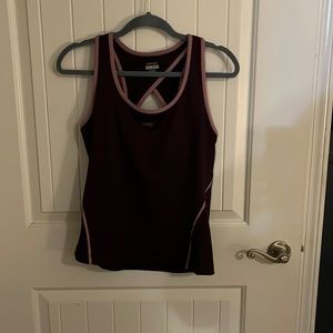 Reebok L racetrack tank with built in bra purple